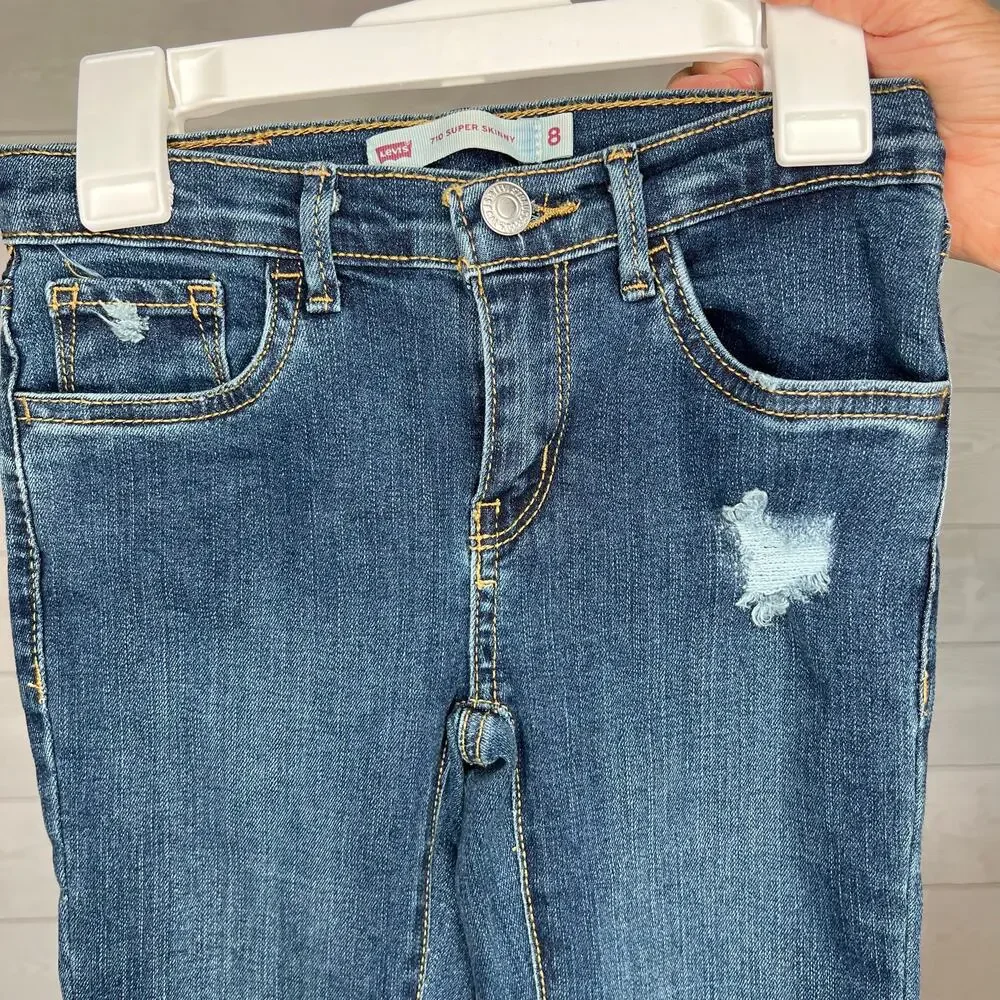 Levi's 710 super skinny distressed jeans girls' size 8